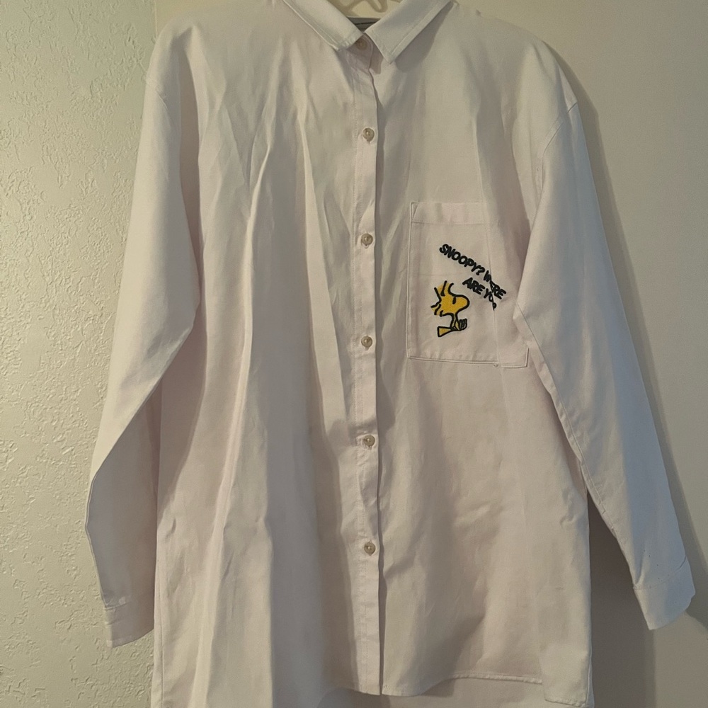 Zara White Shirt with snoopy Design